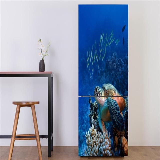 Underwater World Fish Sticker For Fridge Door Adhesive Waterproof Furniture Decoration Poster Wall Decal Kids Room Home Decor
