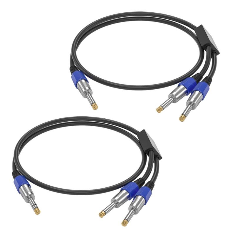 6.35mm 1/4inch Splitter Adapter Cable Male to Double Male Single Channel/Double Channel Stereo Y Type Aux Cord Wire