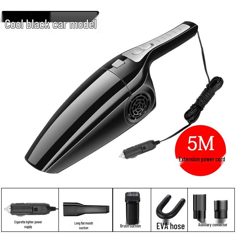 120W High Power Car Vacuum Cleaner, Wet & Dry, Strong Suction, HEPA Filter