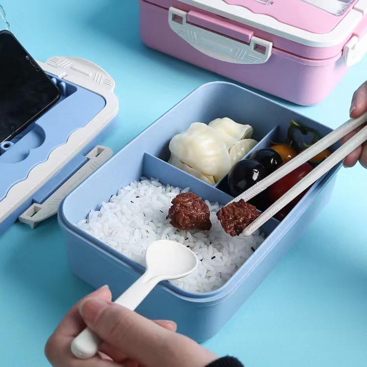 Wheat Straw Insulated Microwave-Safe Bento Lunch Box for Office & Students