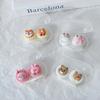Girls Portable Contact Lenses Box Container Kawai Pink Rabbit Cow Fox Brown Bear Pattern Contact Lens with Tweezer Suction Stick