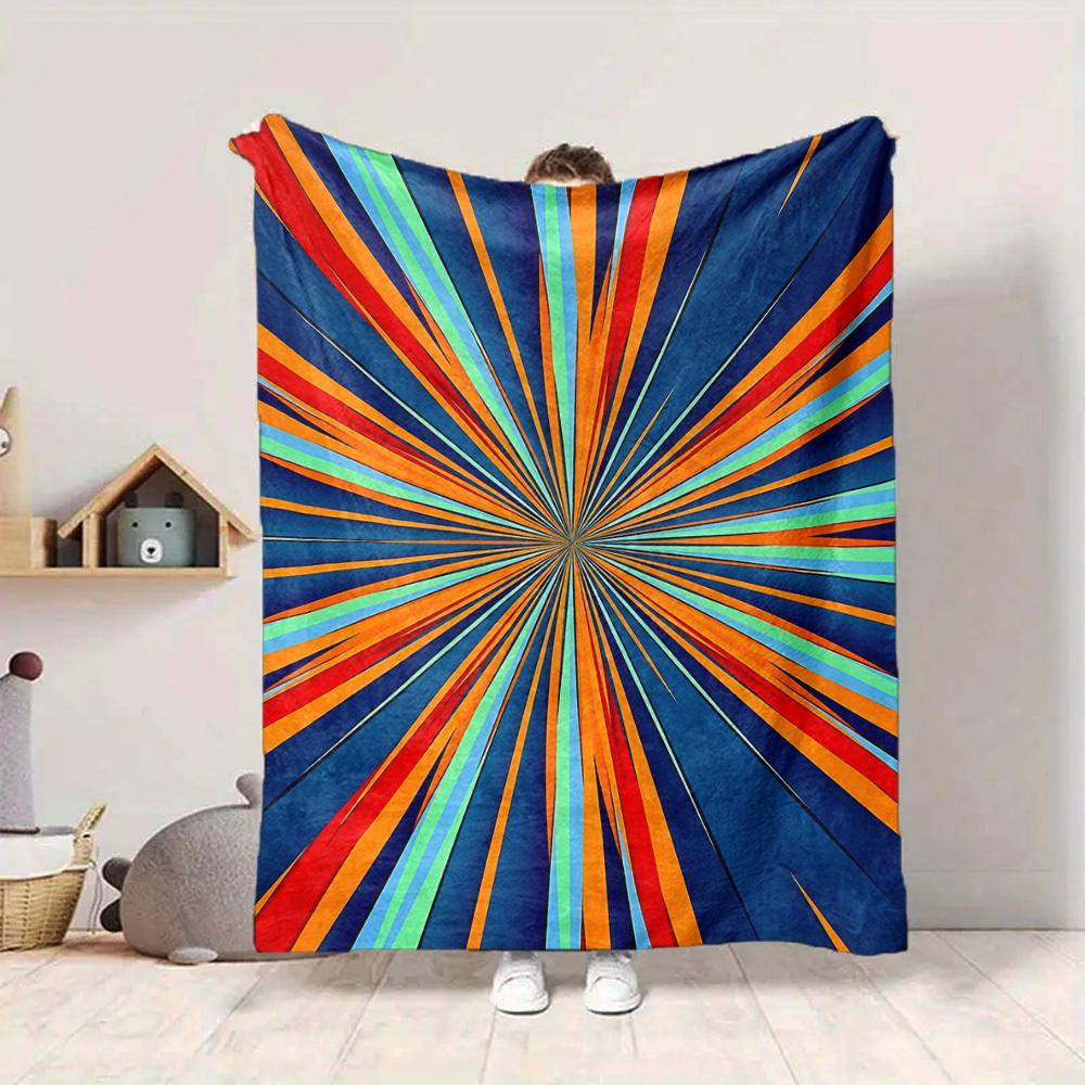 1pc Radiant Colors Blanket, Lightweight Flannel Throw Blanket for Sofa, Bed, Travel, Camping, Living Room, Office, Couch, Chair, and Bed