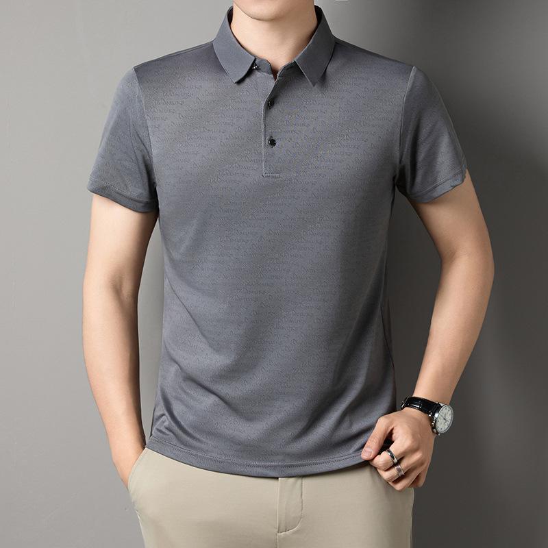 Men's Short Sleevet Summer Ice Lapel Collarpolo Casual Top