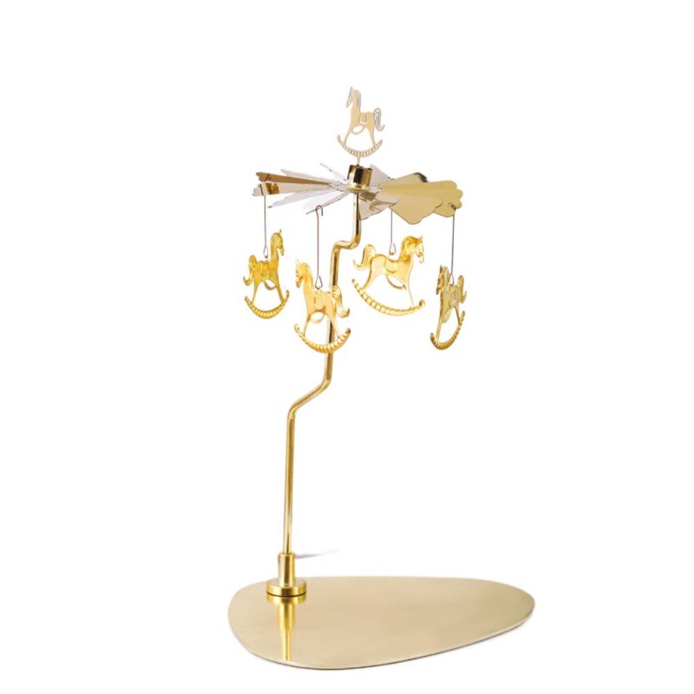 Gold/Silver Rotating Candlestick Stainless Steel Tealight Holder Rotary Candle Holder  Party