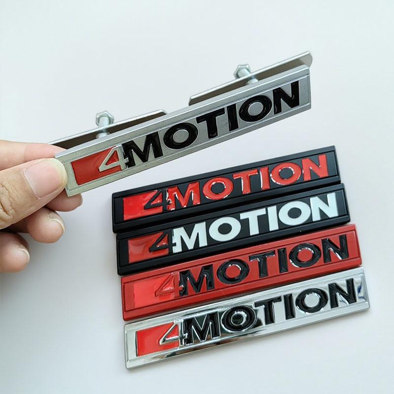 3D Metal Black Red Letters 4 MOTION Logo 4motion Car Rear Trunk Sticker Front Grille Badge Emblem Label for 4MOTION Accessories