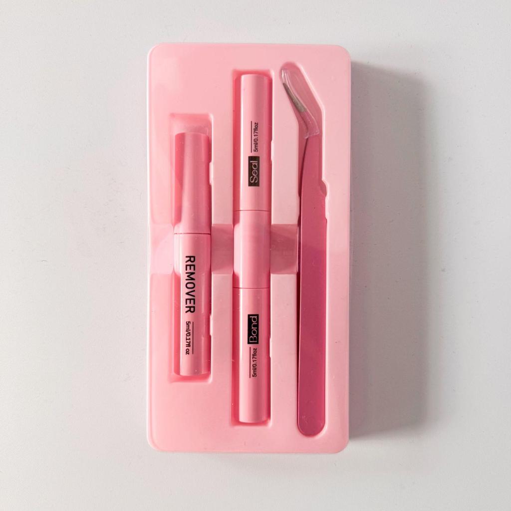 Double-Ended Quick-Dry Eyelash Glue & Remover Gel with Tweezers - Long-Lasting, Seamless Application