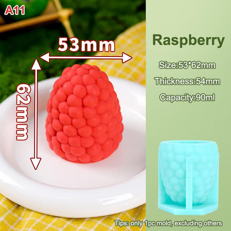 Stampo per Gelato alla Frutta M-Food-Safe Design 3D Fragola Mango Pesca Rilascio Facile Stampo per Torta, Cioccolato, Gelatina, Sapone Fai da Te