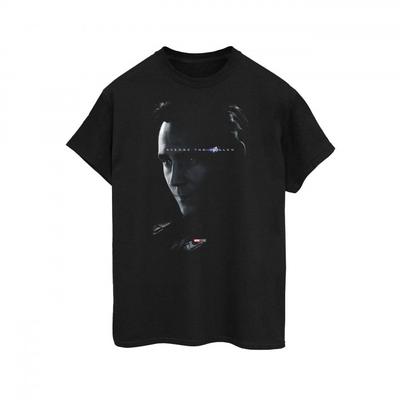 Camiseta Boyfriend de Algodão Avengers Endgame Avenge The Fallen Loki para Mulheres/Senhoras