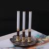 3Pcs Vintage Metal Cigarettes Holder Incenses Stick Holder Handcraft Incenses Burners with Flower Base Ashes Catcher