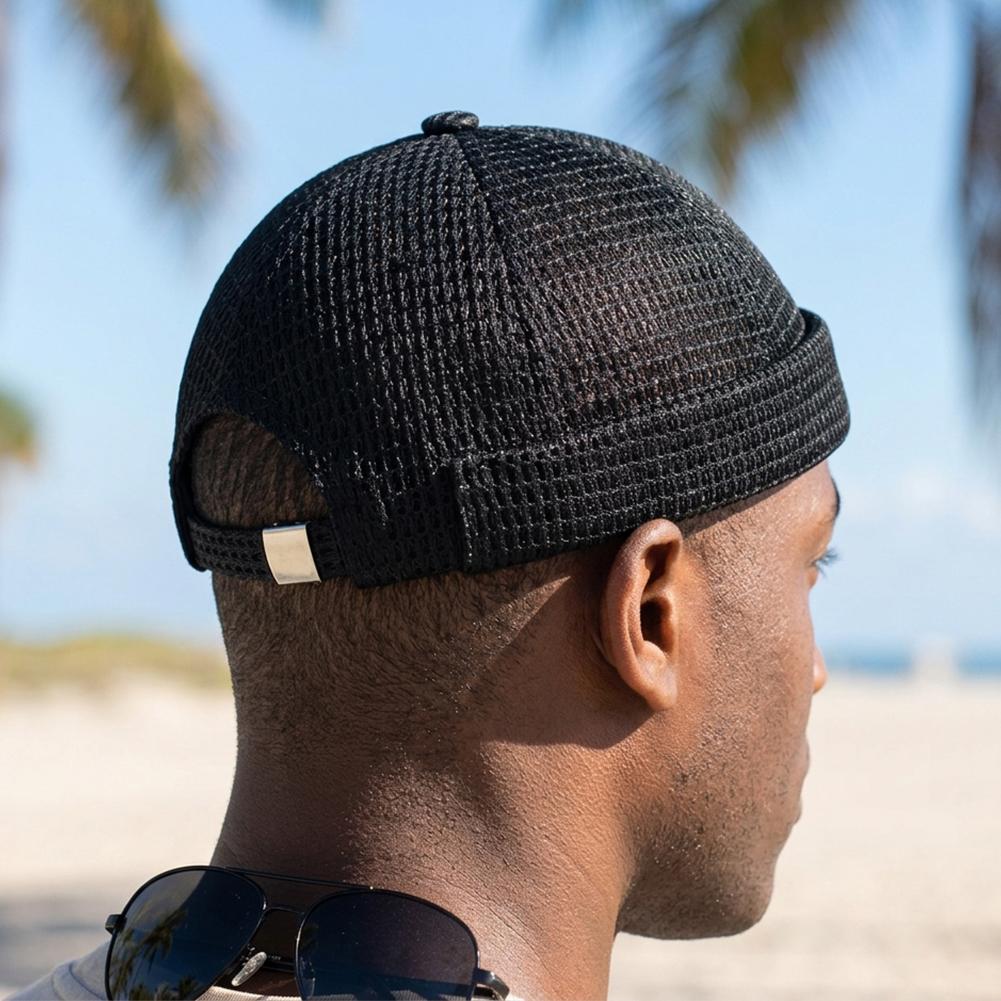 Berretto Docker Estivo Senza Visiera in Rete Traspirante Berretto a Rete Regolabile Cappello da Proprietario Retrò Stile Street Hip Hop Unisex Quotidiano da Esterno
