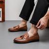 Herren Slipper große Größe neue Lederschuhe modische britische Herren Business Fransen Lederschuhe Einschlupf Lederschuhe