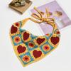 Crochet Anti-uv Bandana Knitted Hair Kerchief Tie Back for Head Wrap Color Matching for Triangle Turban for Girls Photo