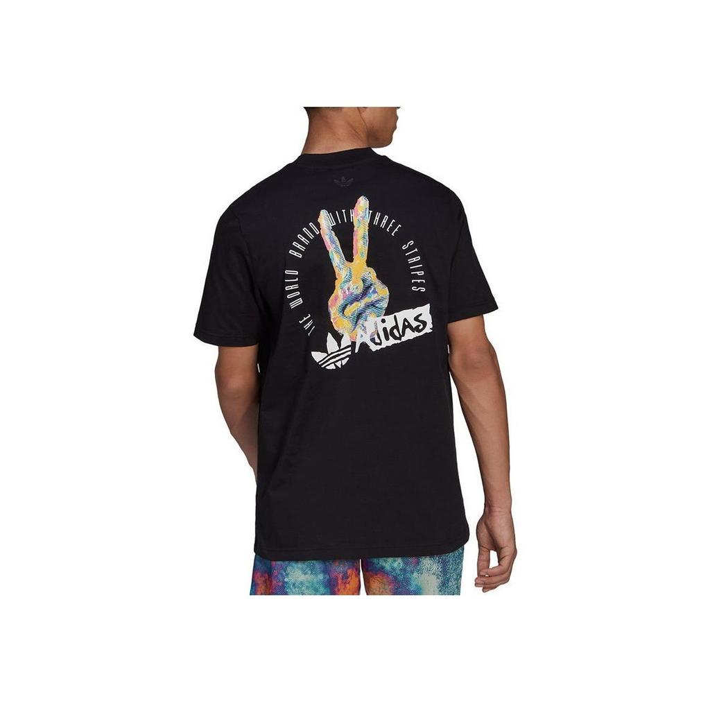 Adidas Originals Trefoil Solid Color Logo Sports Short Sleeve T-Shirt Men Tops Black HT1657