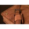 Vintage Genuine Goat Leather Brown Men's Laptop Shoulder Messenger Satchel Bag