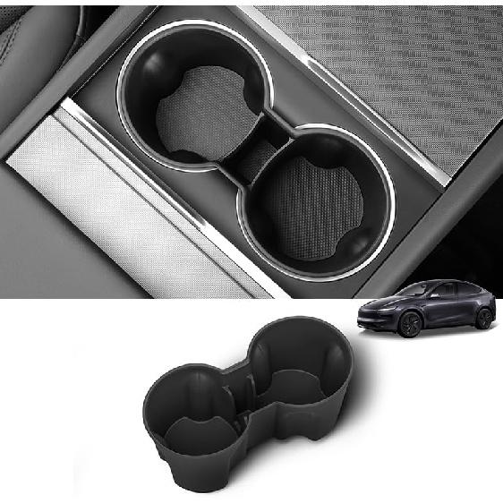 LUCKEASY Center Console Water Cup Holder for 2026 2025 Tesla Model Y Juniper New TPE Car Interior Organizer Center Console Water Drink Limiter Holder