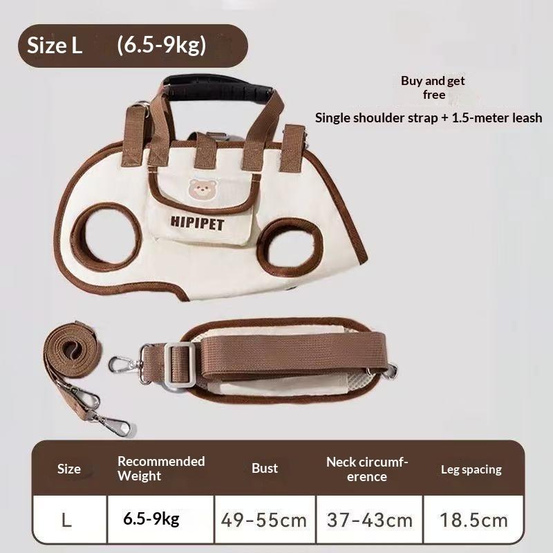 Adjustable Shoulder Handheld Travel Carrier Portable Outdoor Pets Bag for Dogs And Cats with Harness Clip - Daily Hiking Use