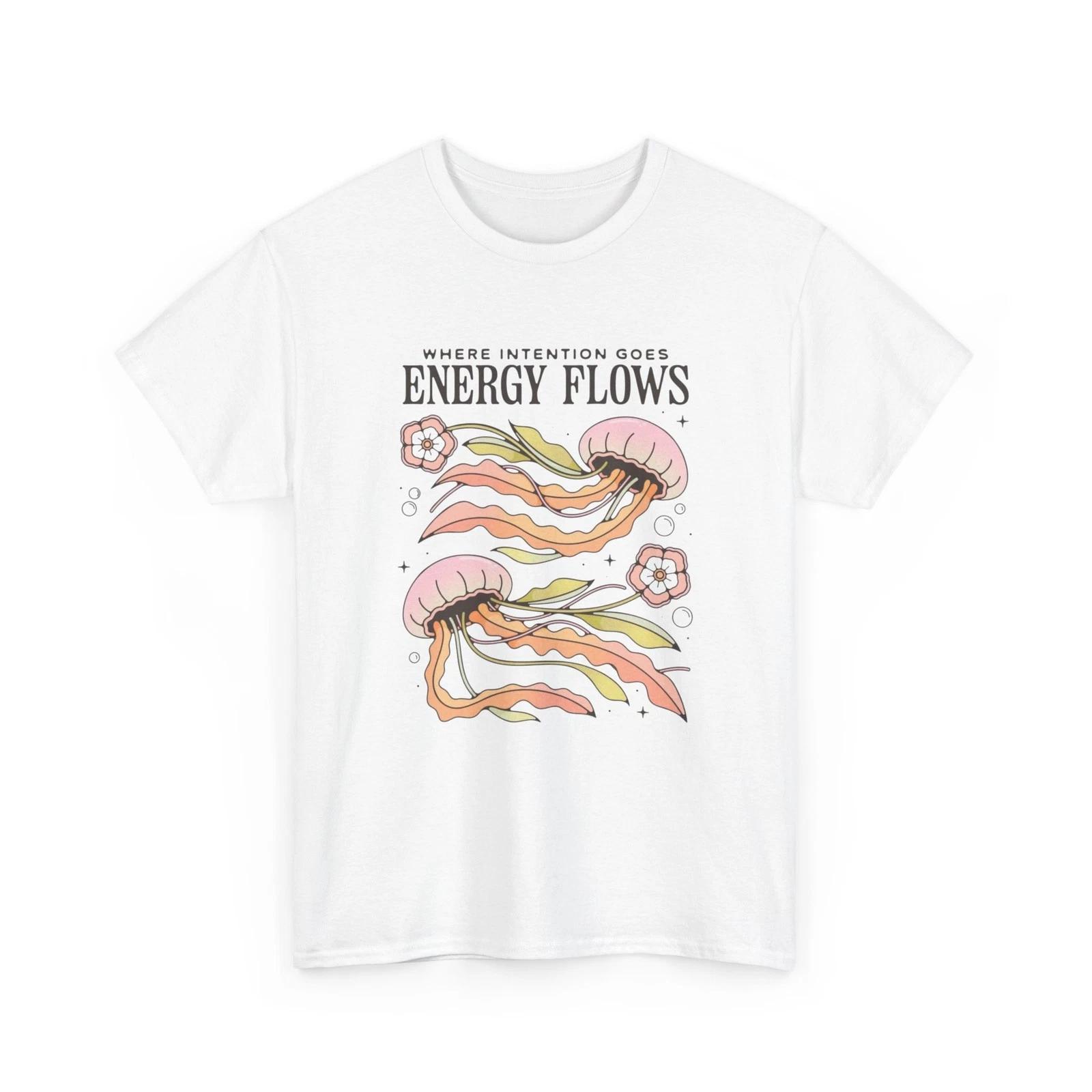 

Where Intention Goes Energy Flows Graphic T Shirt Unisex Heavy Cotton Tee S