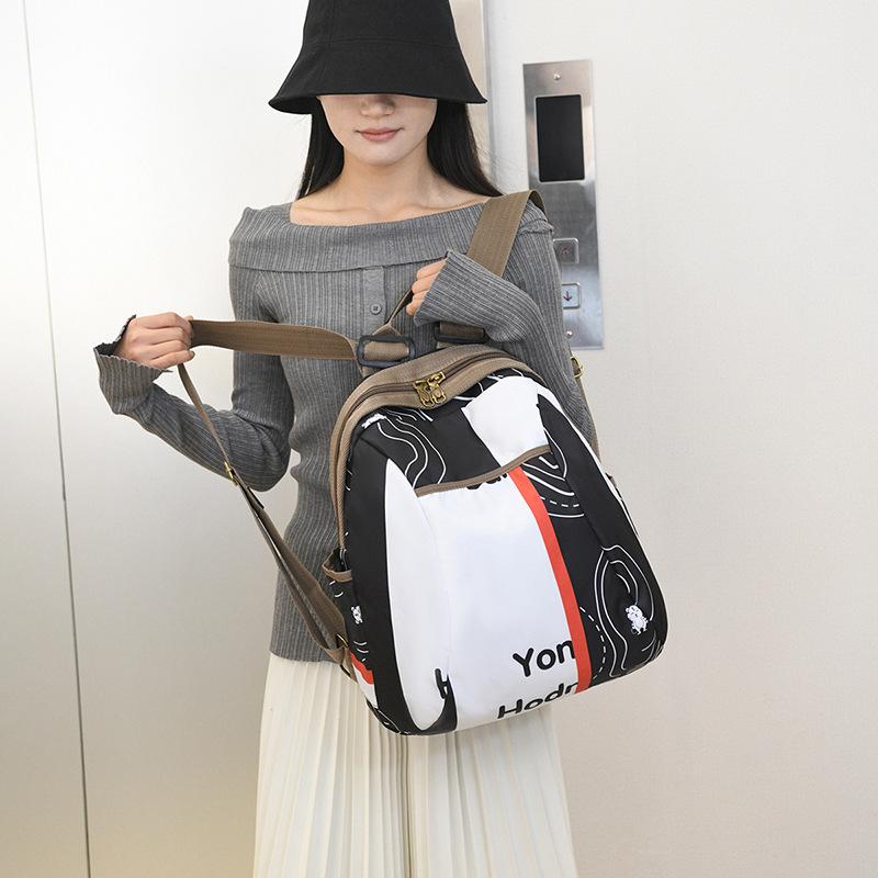 Trend Printed Bag 2025 New Ethnic Style Backpack Fashion Painted Printed Backpack Retro Large-capacity Contrast Women Bag