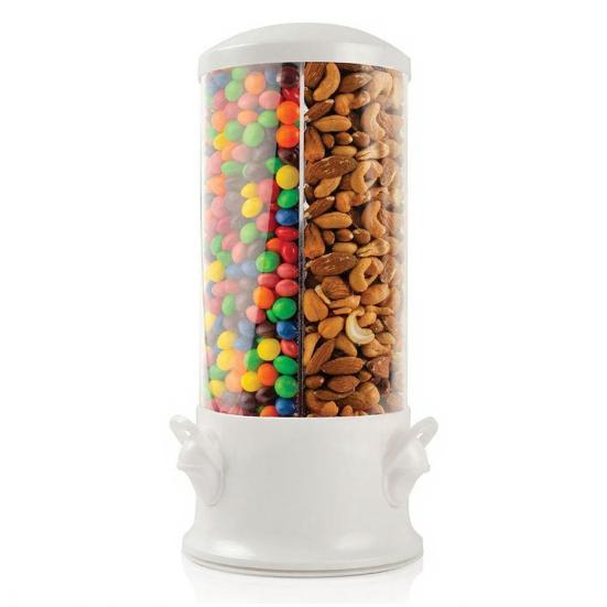 1/2 ks Trojitý automat na sladkosti Cukríky, Orechy, Želé fazuľky, Arašidové žuvačkové guľôčky, Dávkovač na pochutiny 3-v-1 Stolný automat na sladkosti