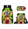 New animation cartoon dragon ball backpack, primary and secondary school schoolbag, satchel, shoulder bag, pencil case three-piece set