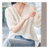 NaVaVa Women Thin V Neck Asymmetric Short sleeVe Blouse Nb2109