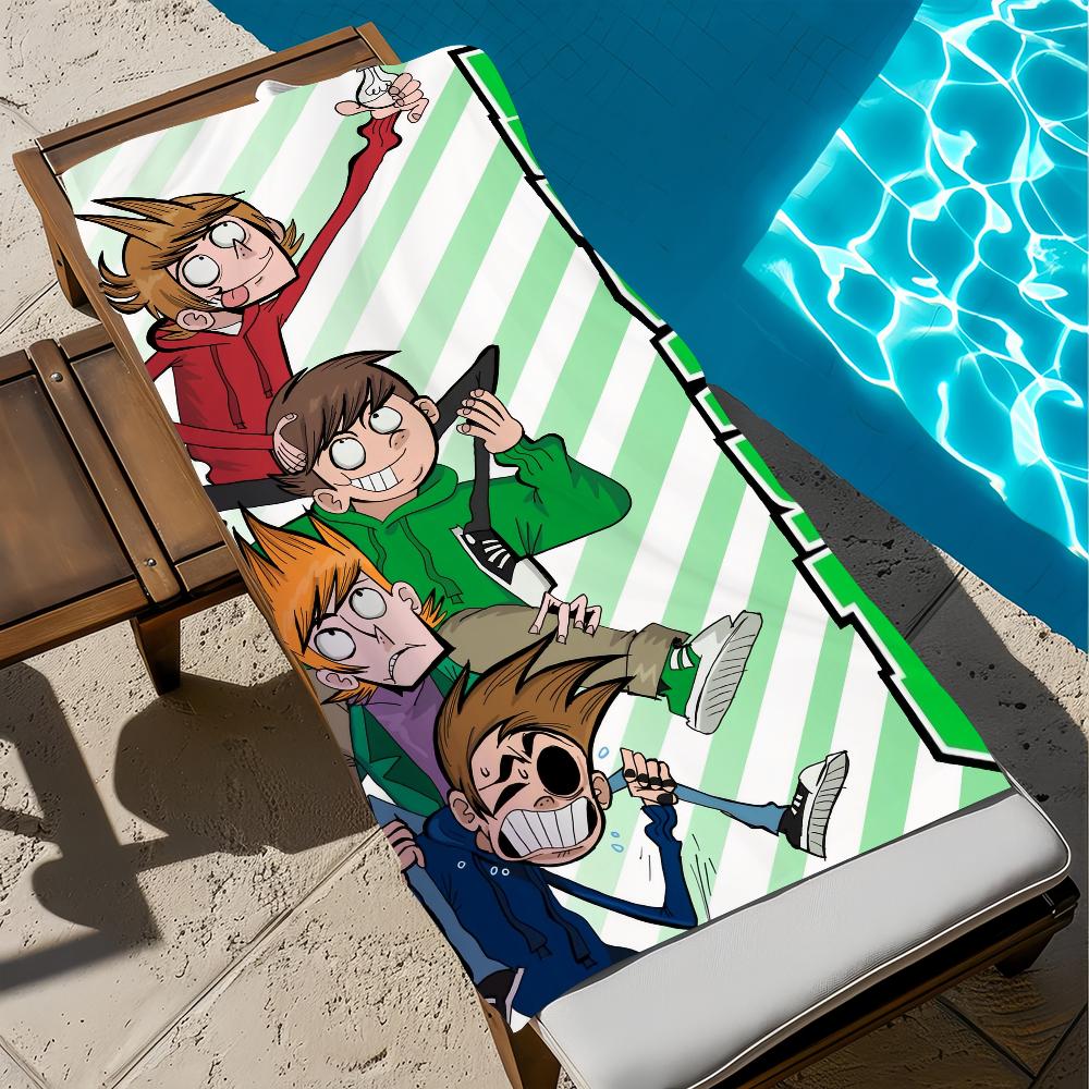 E-Eddsworlds cartoon cute anime Towel Beach Quick Dry Soft Pool Towels Gift for Travel Gym Shower Camping sports