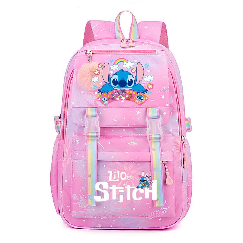 Stitch mugursoma studentiem, liela ietilpība, varavīksnes