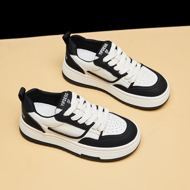 

Versatile platform white shoes women s 2025 new real soft leather campus height-increasing moral training shoes fashion trend board shoes 40