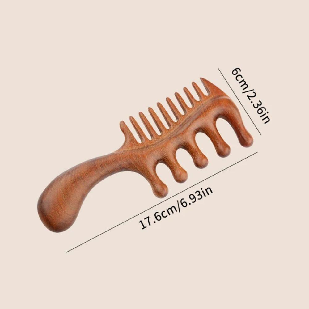 Wide Thick Scalp Massage Comb 2 in 1 Head Meridian Hair Comb Natural Sandalwood Hairbrush  Gua Sha