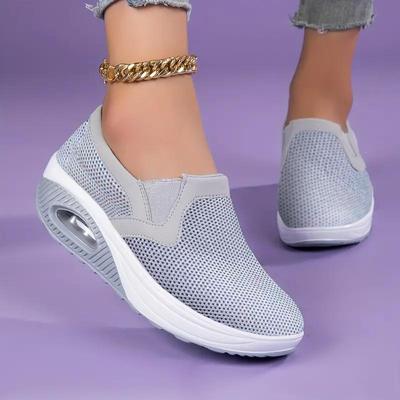 Damen Low-Top Mesh Dämpfungssupport Sneaker Atmungsaktive Leichte Orthopädische Schuhe Damen Outdoor Mode Sport Walking Schuhe