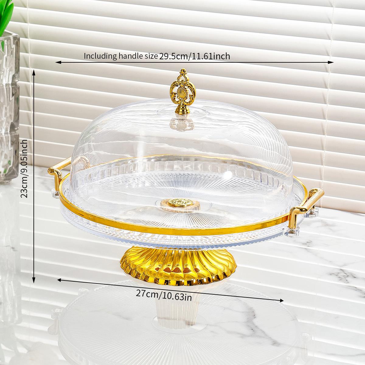 

Високий піднос для торта з кришкою Підставка для десертного столу Піднос для фруктів Прозорий пластик Буфет Хліб Десертне блюдо