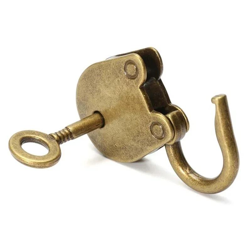 Bronze Vintage Old Antique Style Mini Archaize Padlocks Key Lock Notebook Luggage with Key Lock Home Usage Hardware Decoration