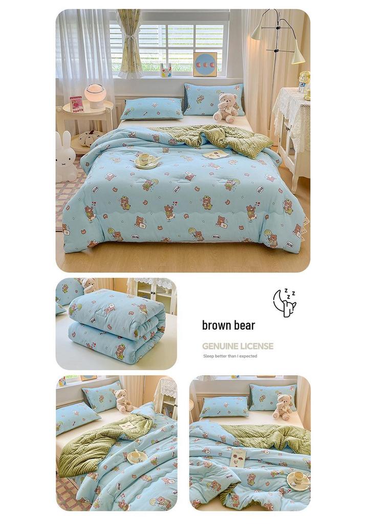 Class A Double-Layer Gauze Soy Fiber Quilt for Home and Dormitory - Single/Double Size for All Seasons
