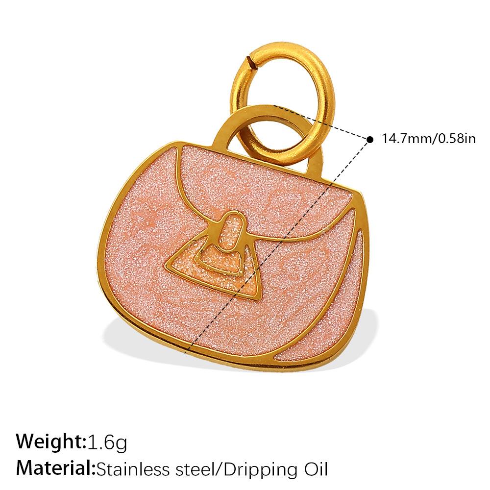 European and American Versatile Creative Color Bag Pendant, Stainless Steel Dripping Oil DIY Bracelet Necklace Accessories