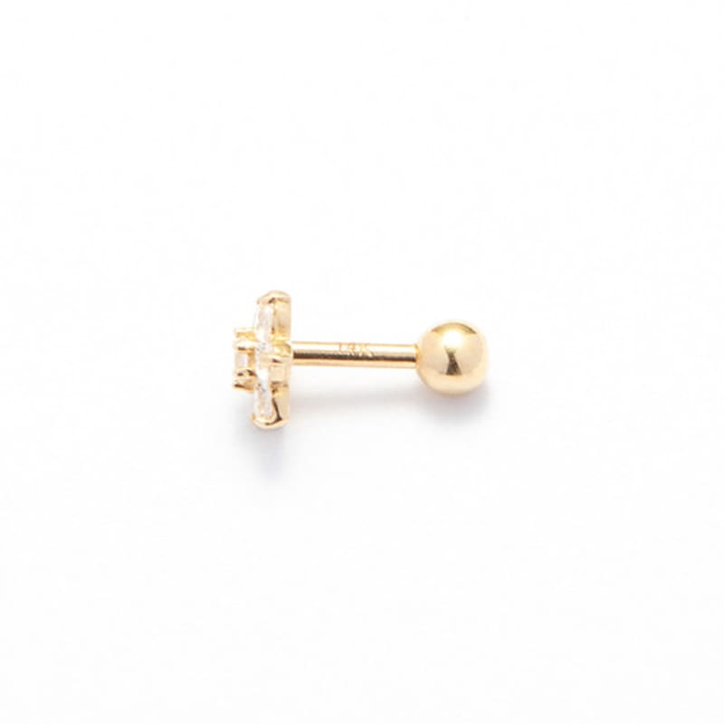 LUNNE 14k Snowflake Cubic Piercing (14K Gold) #W11