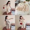 Girl Summer Sleeveless Outfit Set With Lace Trim For Ages 3 To 8