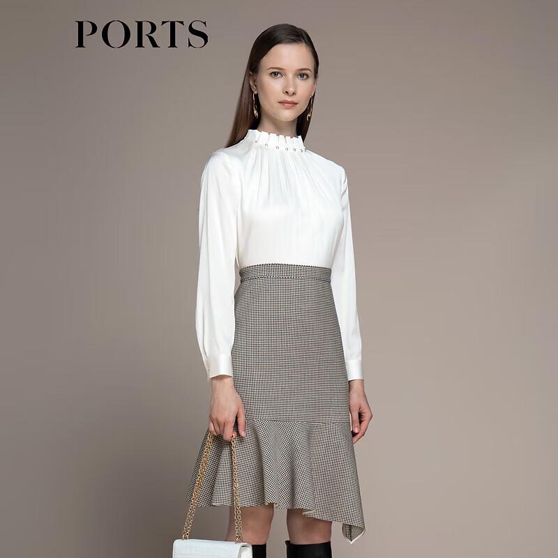 

PORTS Prairie Brown Check Mermaid Hem Commuter Dress 8