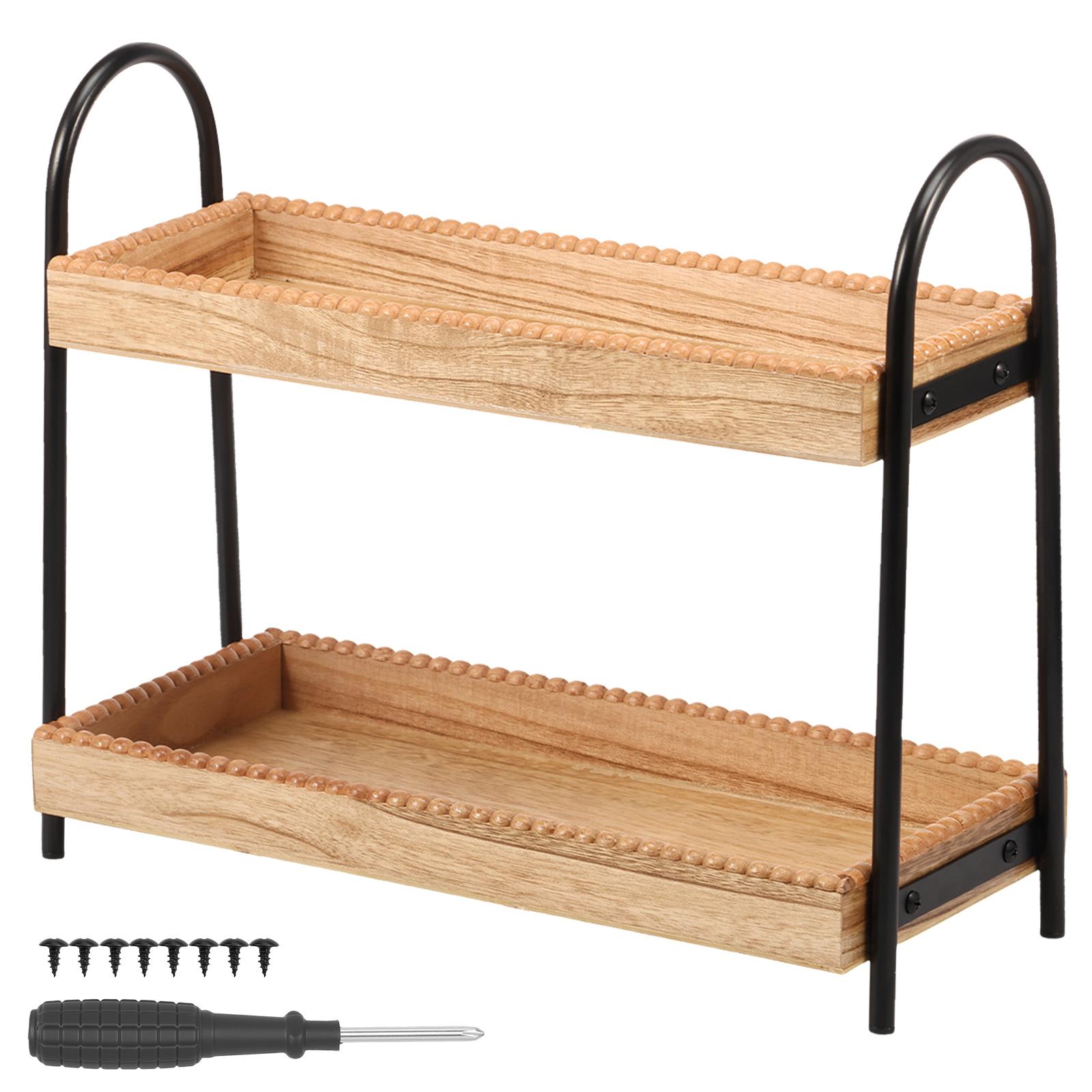 

2 Tier Bathroom Countertop Storage Rack Kitchen Sink Washbasin Vanity Organizer for Cosmetic Skincare Perfume Shelf