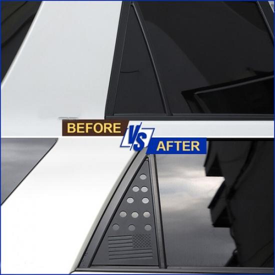 Rear Door Window Glass Triangular Panel Decor Cover Trim For 4Runner 10+ US Flag