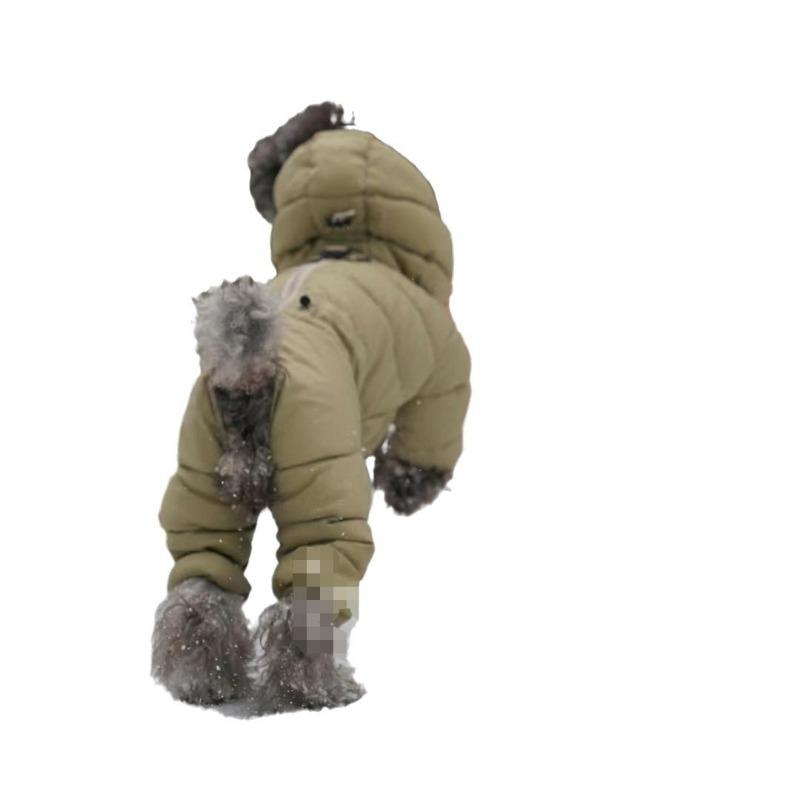 Teddy Poodle Small Dog Pet Dog Winter Clothes Four-legged Clothes Thickened Down Cotton Clothes Keep Warm and Cold