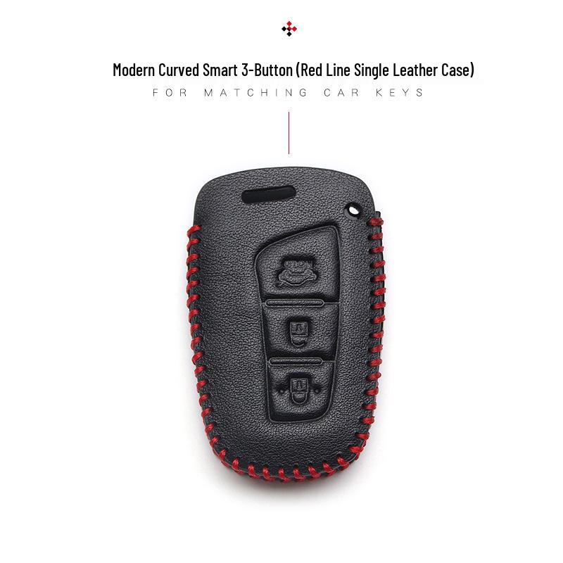 Hyundai Genuine Leather Key Case for Santa Fe, ix35, Mistra, Elantra, Reina, Veloster, Sonata