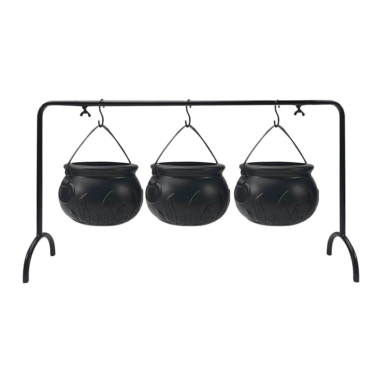 

Halloween Party 3-Piece Witch Jar Candy Bowl Stand Black Plastic Kitchen Decorative Ornaments One Size чорний