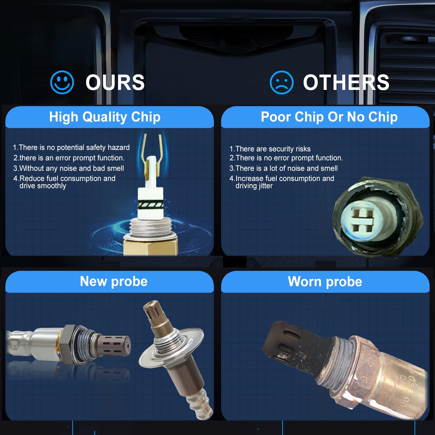 

2Pcs 234-9062 234-4359 Upstream Downstream Oxygen O2 Sensor Compatible with Honda CRV 2.4L l4 2007 2008 2009, Replace 36531-RZA-013 36532-RZA-014