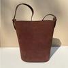 Cowhide Large Capacity Sanded Leather Bucket Bag Niche Design Fashion One-shoulder Underarm Women Bag
