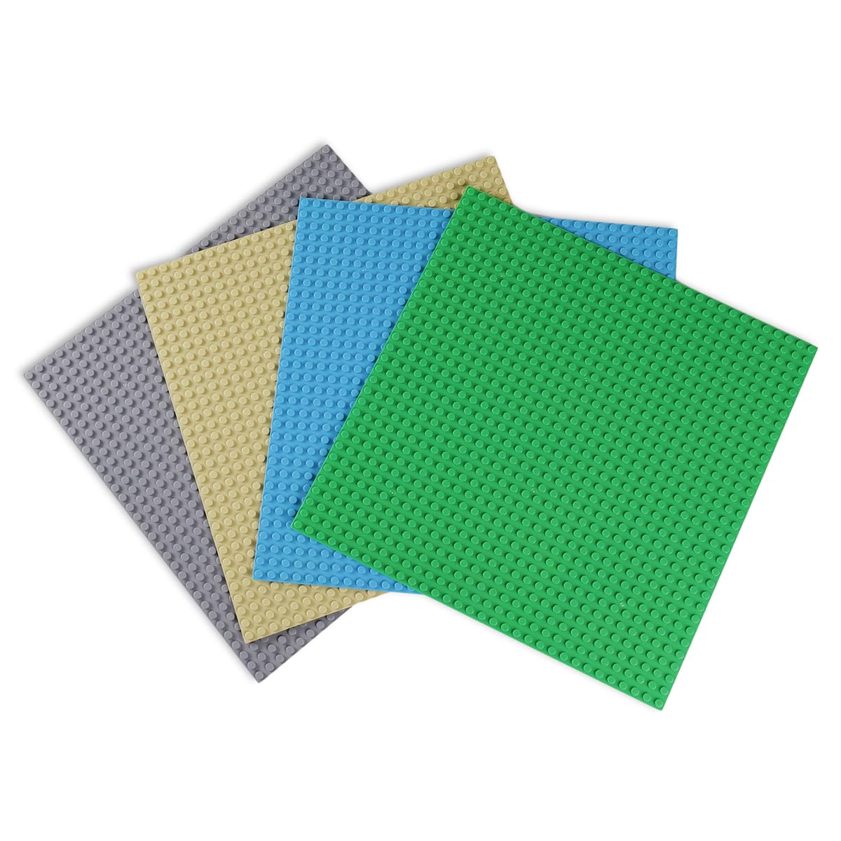 

Classic Compatible Baseplate Block Plate, 32x32 Dots (Set of 4 Colors: Green, Light Blue, Light Gray, and Beige)