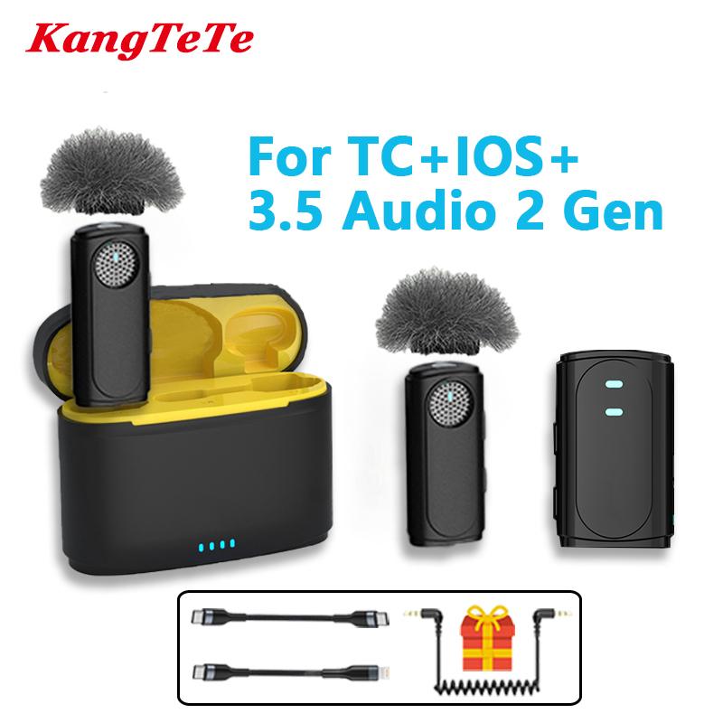 Wireless Lavalier Microphone Portable Noise Canceling Audio Video Recording Live Interview Mic For iPhone 3.5 audio interface TC