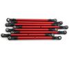 Aluminum Alloy Steering Linkage Set for Axial SCX10 90046 RC and Traxxas TRX4 1/10 RC Crawler, 313mm, Red