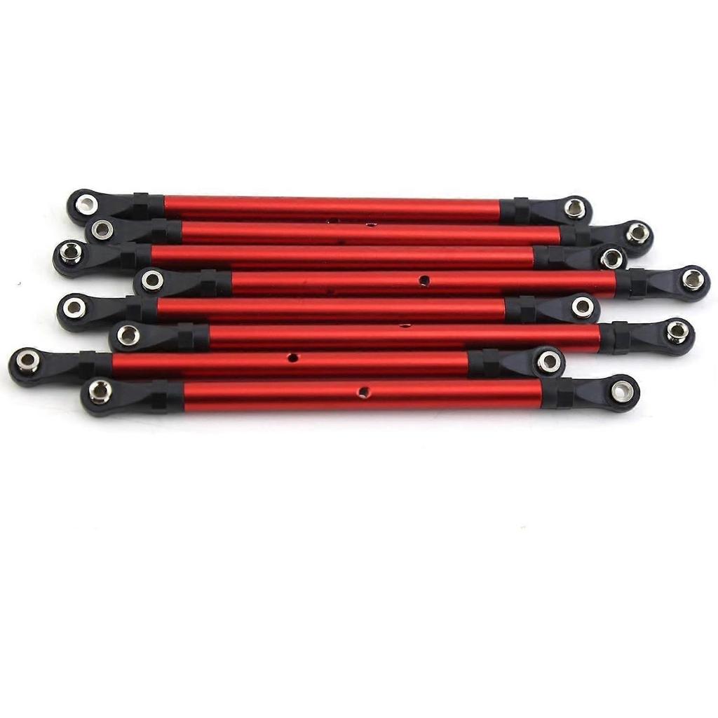 Aluminum Alloy Steering Linkage Set for Axial SCX10 90046 RC and Traxxas TRX4 1/10 RC Crawler, 313mm, Red