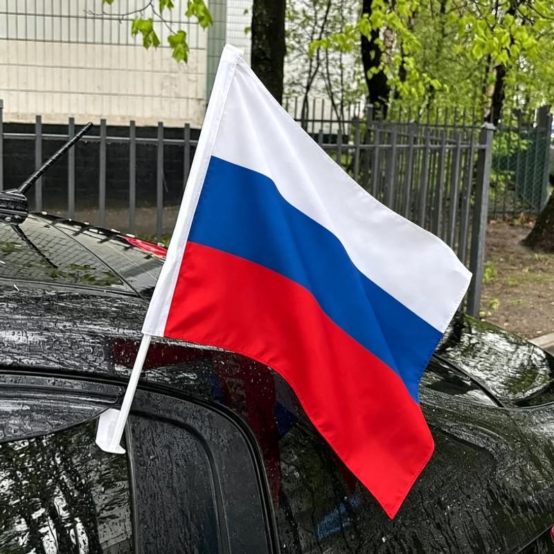30x45cm Russia President Hand Held Cloth Flag 1Pcs with Plastic Stick Portable National Flag for Travel Souvenir Parade Use