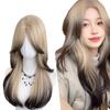 Lolita Daily Harajuku Full Head Siamese Cat Gradient Mixed Color Long Straight Hair Cosplay Cultural School Anime Stage Travel Photo Disguise Wig Wig,
